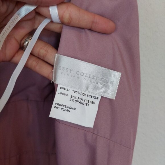 Dessy Collection Sleeveless Draped Chiffon Maxi Dress Front Slit Size 4 - Picture 10 of 13